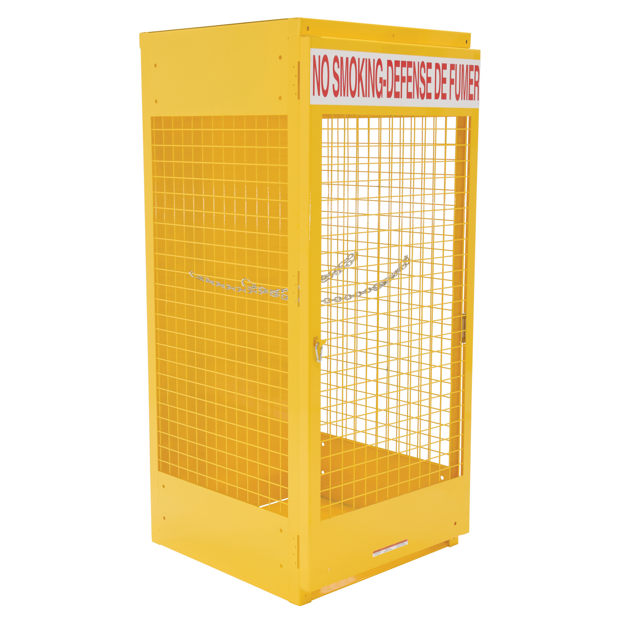 Vestil Canadian Cylinder Storage Cabinet - 68.25in. Height, 30in. Width, 8-Cylinder Capacity, Lockable Doors, Yellow, Model# CYL-G-8-CA